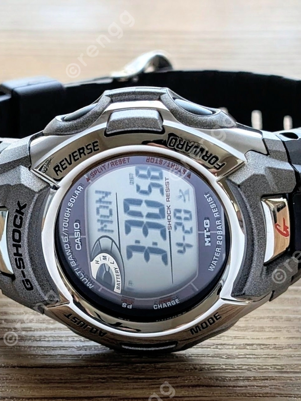 Casio G-Shock Digital Watch Silver Grey Solar Powered Wave Ceptor Multifunction